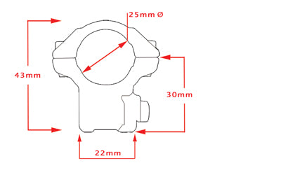 Hawke Matchmount 9-11mm / 1pc / 1in (Medium)