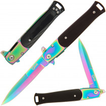The Godfather Stiletto Rainbow Lock Knife